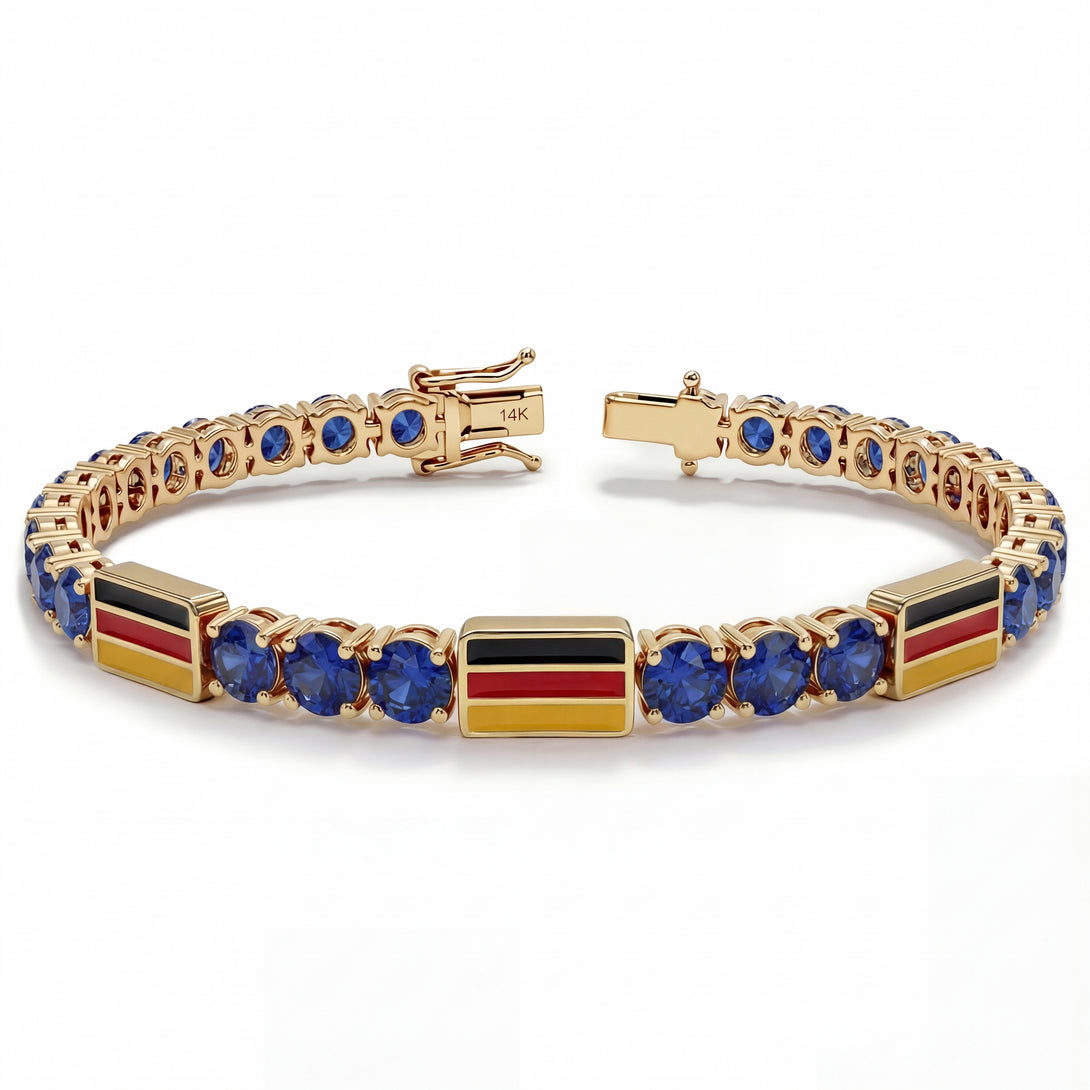 Sapphire Tennis Bracelet with Germany Flag no. 13