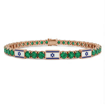 Emerald Tennis Bracelet with Israeli Flag no. 5 image 1
