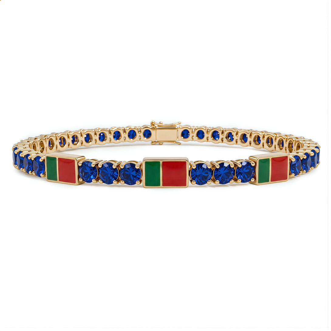 Sapphire Tennis Bracelet with Portugal Flag no. 13