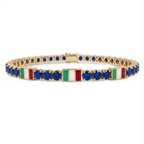 Sapphire Tennis Bracelet with Italy Flag no. 13 image 1