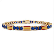 Sapphire Tennis Bracelet with Spain Flag no. 13 image 1