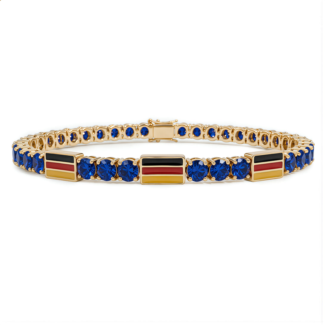 Sapphire Tennis Bracelet with Germany Flag no. 13