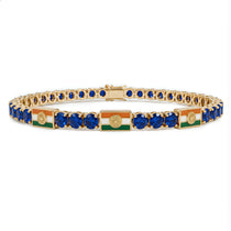 Sapphire Tennis Bracelet with India Flag no. 13 image 1