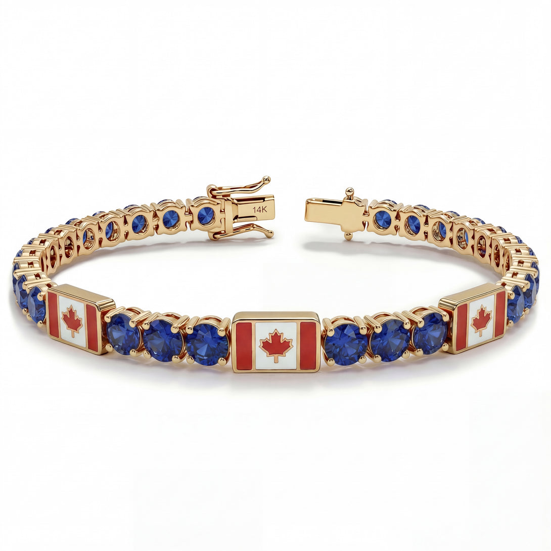 Sapphire Tennis Bracelet with Canada Flag no. 13