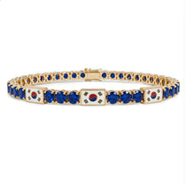 Sapphire Tennis Bracelet with South Korea Flag no. 13 image 1