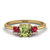 Classic Three Stone Peridot Engagement Ring - Valentina No. 710