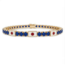 Sapphire Tennis Bracelet with Japan Flag no. 13 image 1