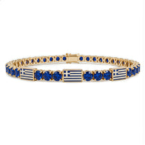 Sapphire Tennis Bracelet with Greece Flag no. 13 image 1