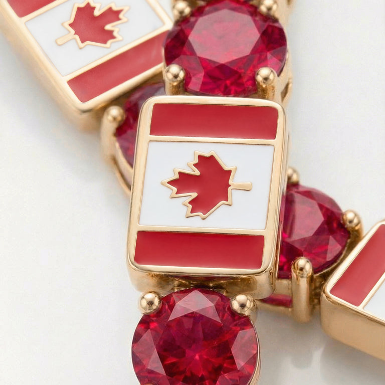 Ruby Tennis Bracelet with Canada Flag no. 10