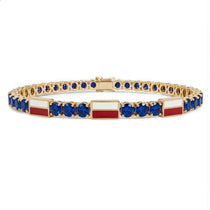 Sapphire Tennis Bracelet with Poland Flag no. 13 image 1