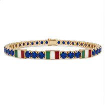 Sapphire Tennis Bracelet with Mexico Flag no. 13 image 1