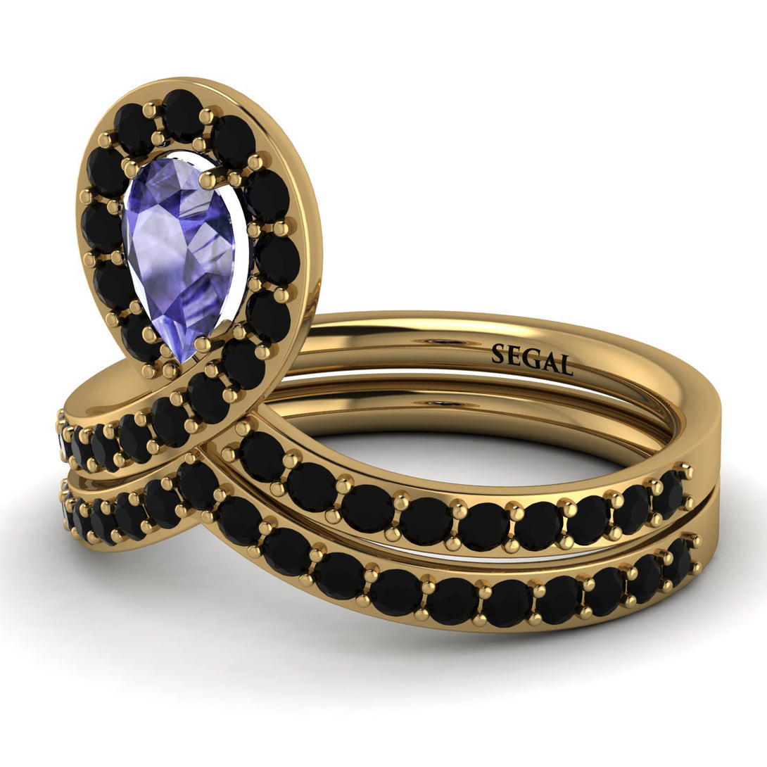 Tanzanite Pear Shape Stacking Bridal Set - Emilia No. 207