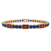 Sapphire Tennis Bracelet with Morocco Flag no. 13 image 1