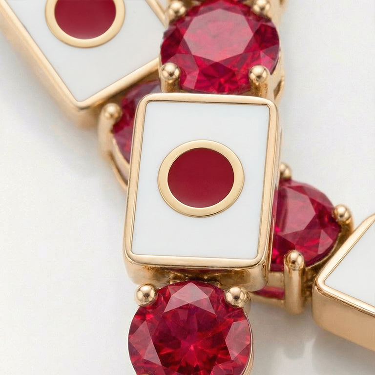Ruby Tennis Bracelet with Japan Flag no. 10