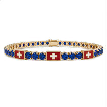 Sapphire Tennis Bracelet with Switzerland Flag no. 13 image 1