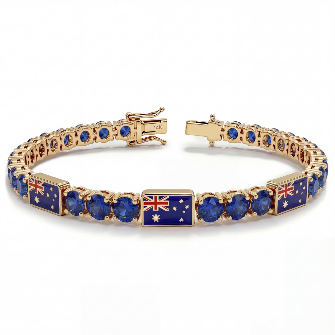 Sapphire Tennis Bracelet with Australia Flag no. 13