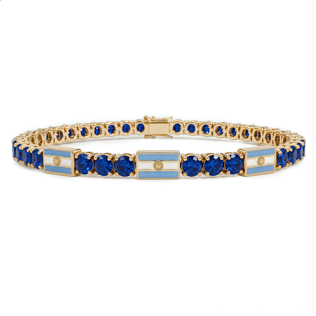 Sapphire Tennis Bracelet with Argentina Flag no. 13
