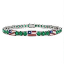 Emerald Tennis Bracelet with United States Flag no. 6 image 1