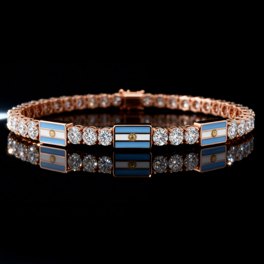 Diamond Tennis Bracelet with Argentina Flag no. 2