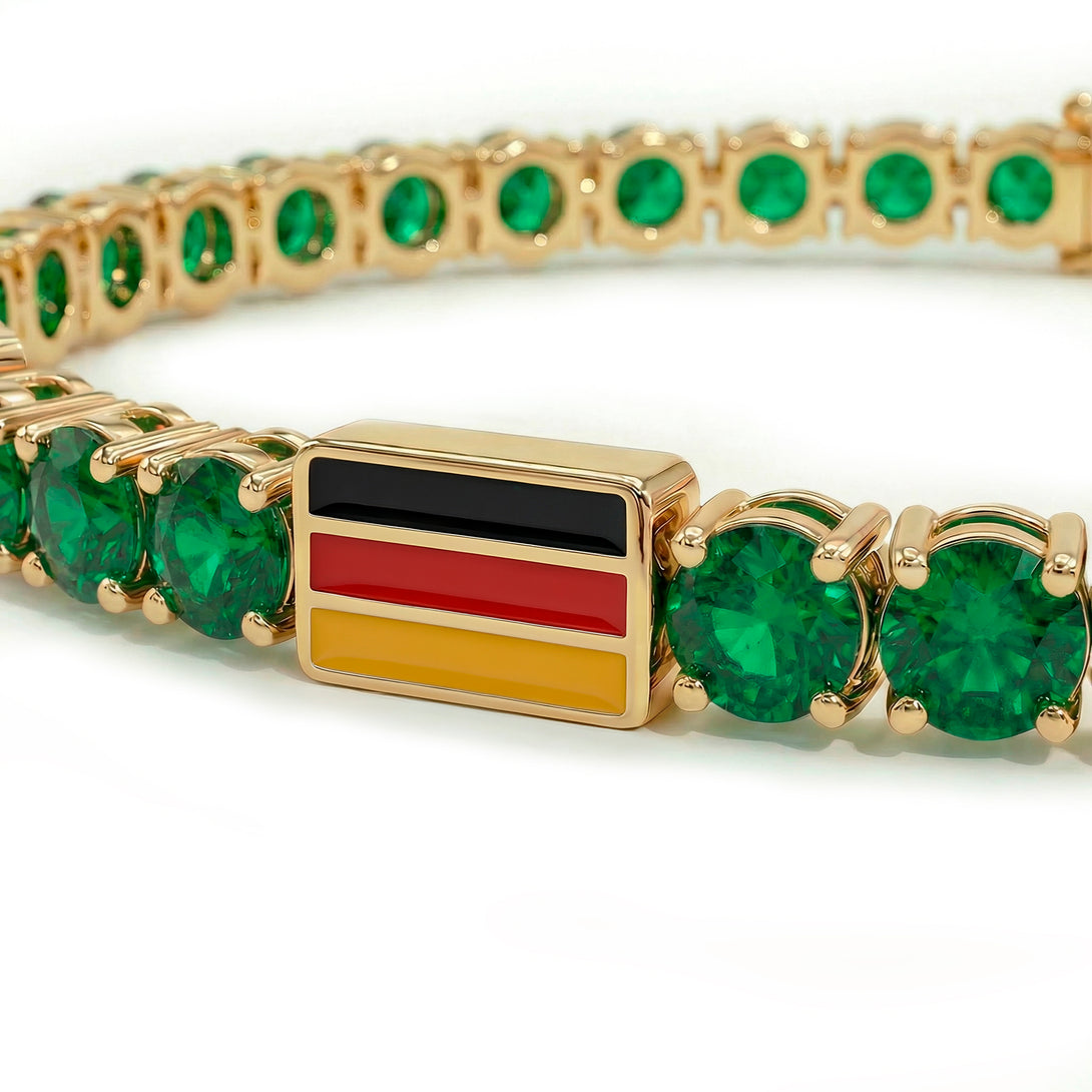 Emerald Tennis Bracelet with Germany Flag no. 4