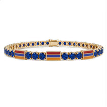 Sapphire Tennis Bracelet with Armenia Flag no. 13 image 1