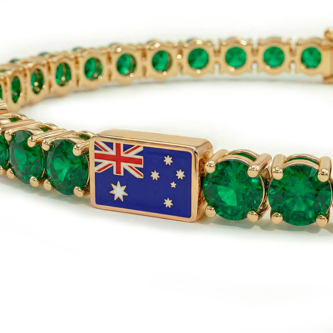 Emerald Tennis Bracelet with Australia Flag no. 4