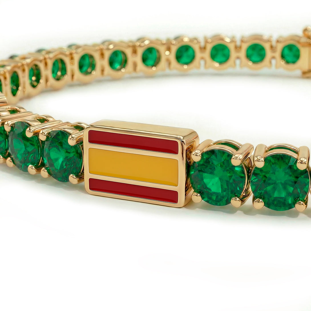 Emerald Tennis Bracelet with Spain Flag no. 4