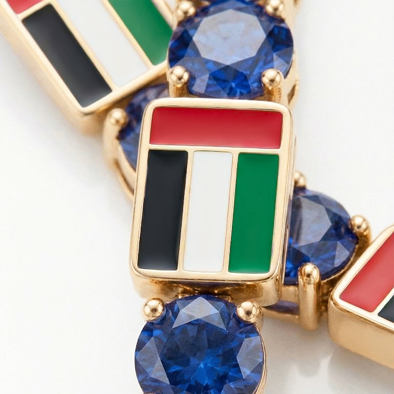 Sapphire Tennis Bracelet with United Arab Emirates Flag no. 13