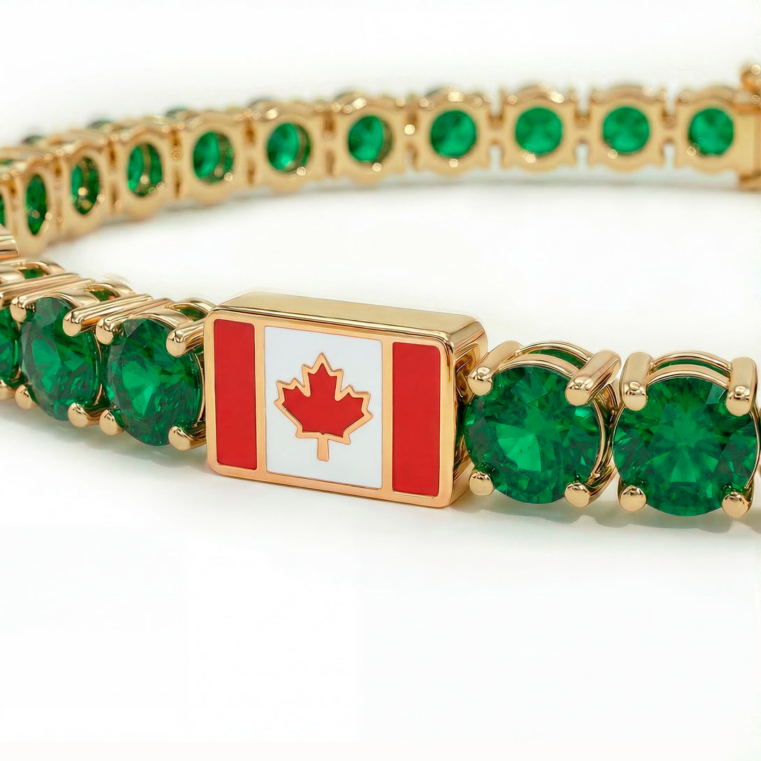 Emerald Tennis Bracelet with Canada Flag no. 4