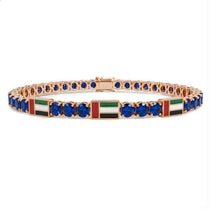 Sapphire Tennis Bracelet with United Arab Emirates Flag no. 14 image 1