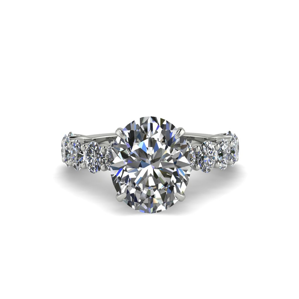 4ct Oval Cut Diamond Engagement Ring - Xena No. 3