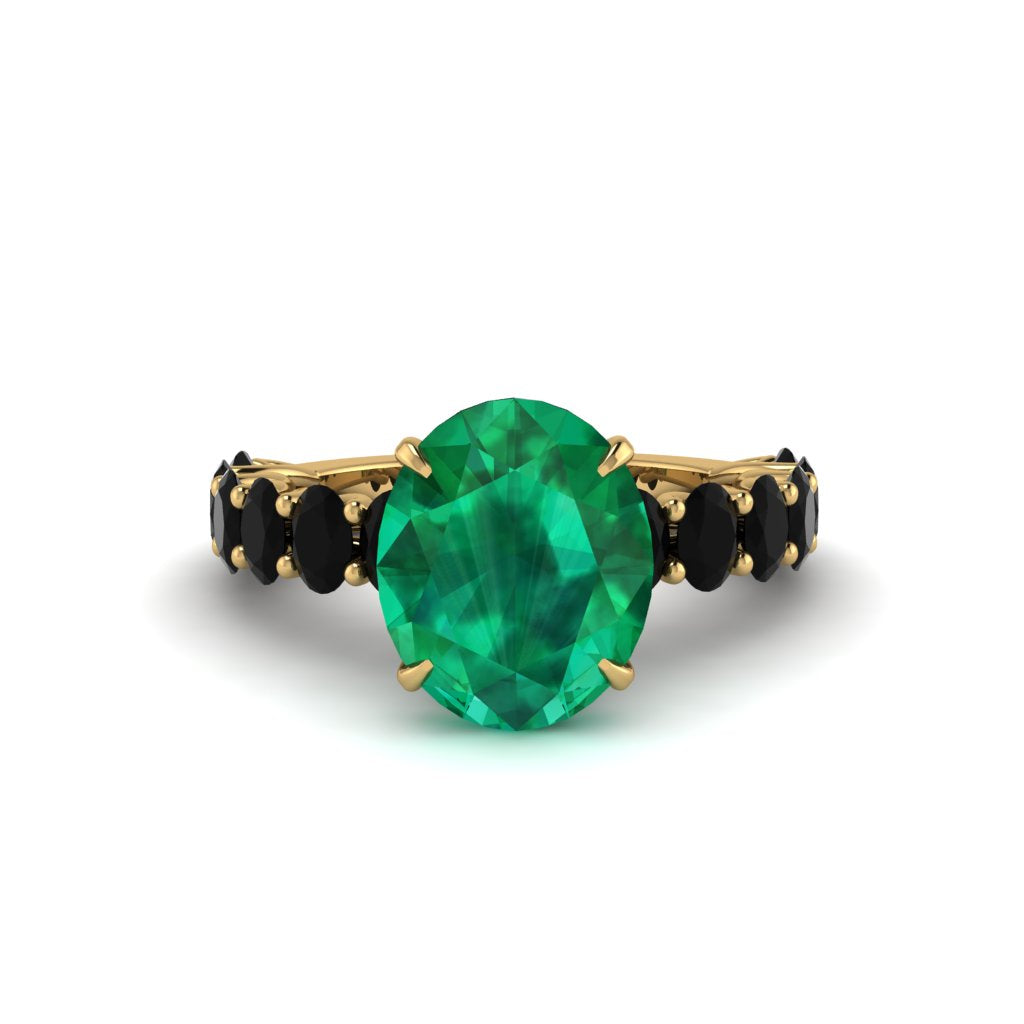 4ct Oval Cut Emerald Engagement Ring - Xena No. 34