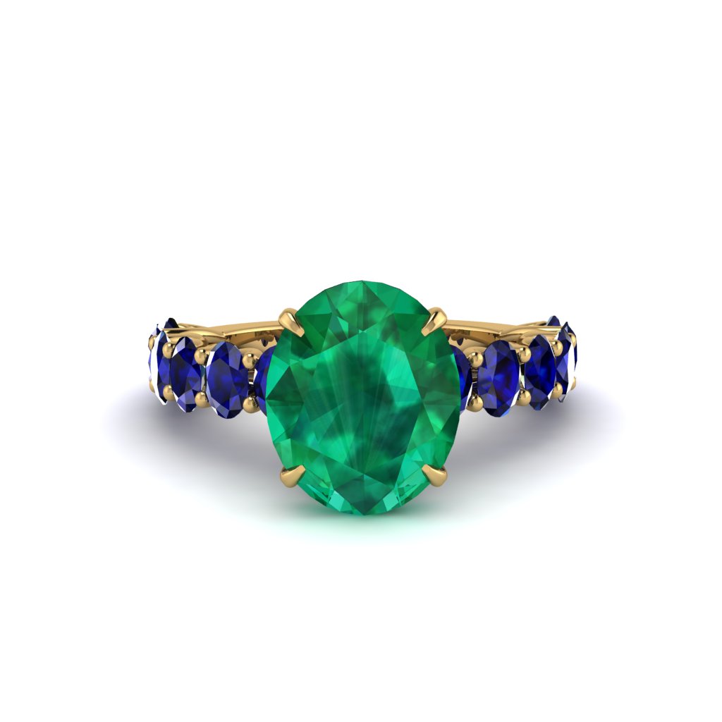 4ct Oval Cut Emerald Engagement Ring - Xena No. 64