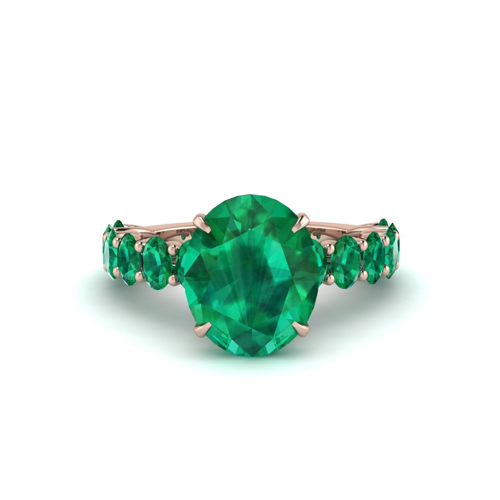 4ct Oval Cut Emerald Engagement Ring - Xena No. 20