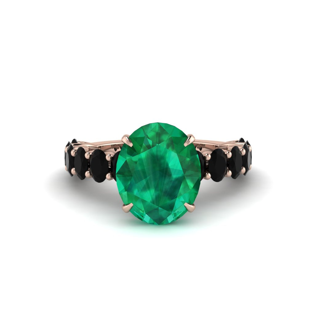 4ct Oval Cut Emerald Engagement Ring - Xena No. 35