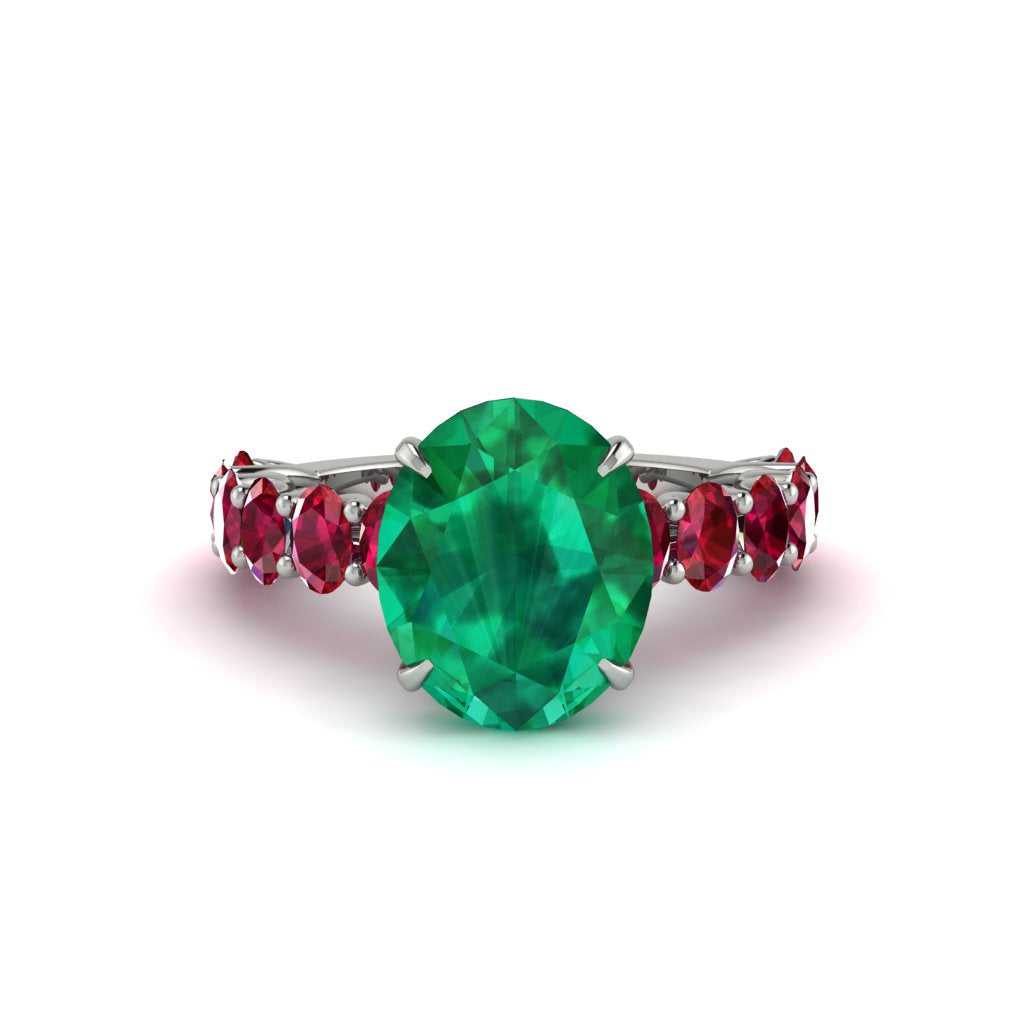 4ct Oval Cut Emerald Engagement Ring - Xena No. 51