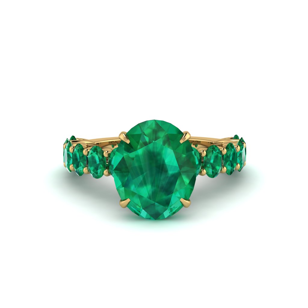 4ct Oval Cut Emerald Engagement Ring - Xena No. 19
