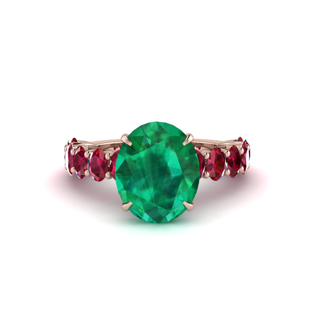 4ct Oval Cut Emerald Engagement Ring - Xena No. 50