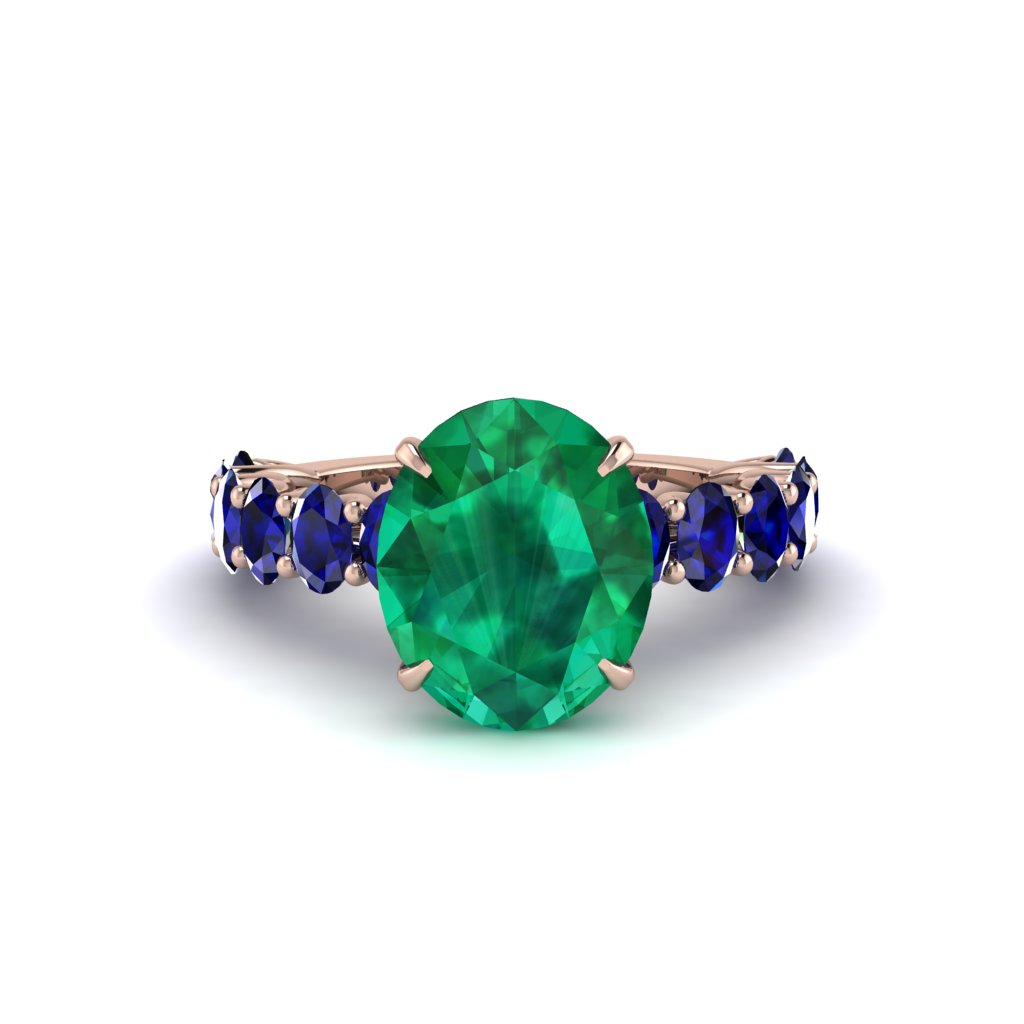 4ct Oval Cut Emerald Engagement Ring - Xena No. 65