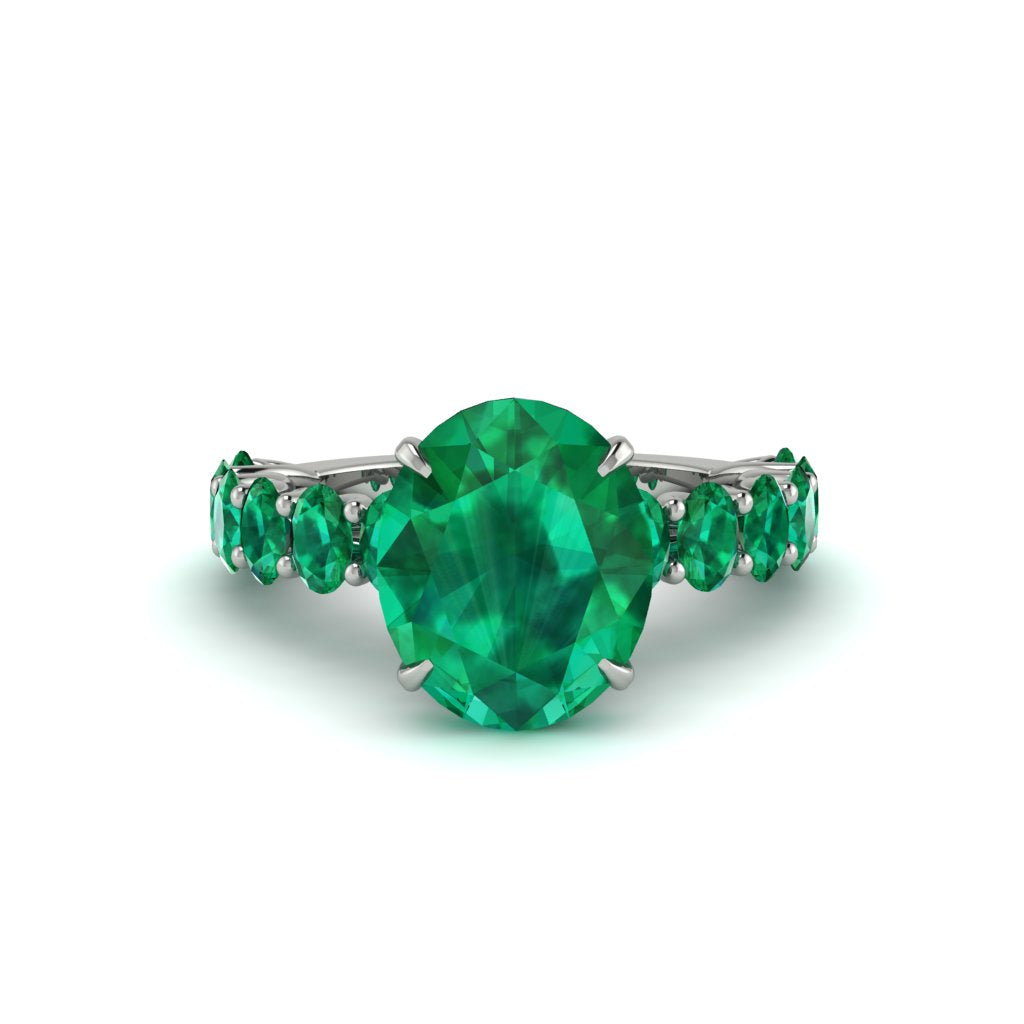 4ct Oval Cut Emerald Engagement Ring - Xena No. 21