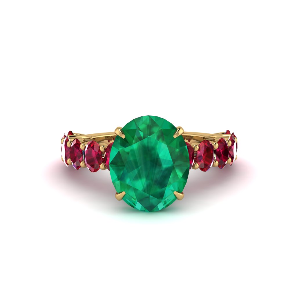 4ct Oval Cut Emerald Engagement Ring - Xena No. 49