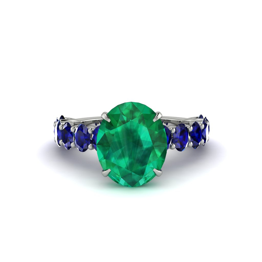 4ct Oval Cut Emerald Engagement Ring - Xena No. 66
