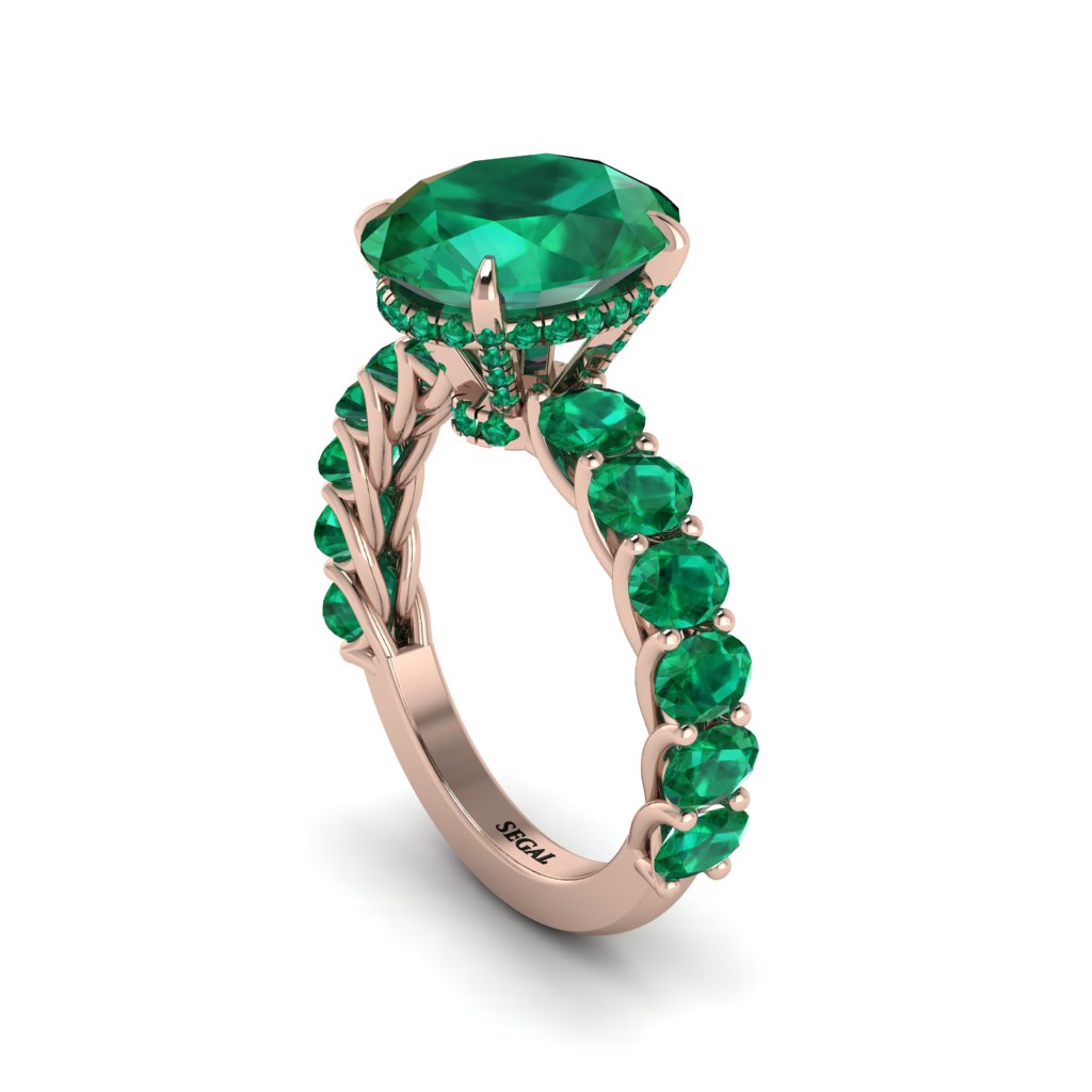 4ct Oval Cut Emerald Engagement Ring - Xena No. 20