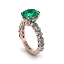 4ct Oval Cut Emerald Engagement Ring - Xena No. 5 image 1