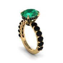 4ct Oval Cut Emerald Engagement Ring - Xena No. 34 image 1