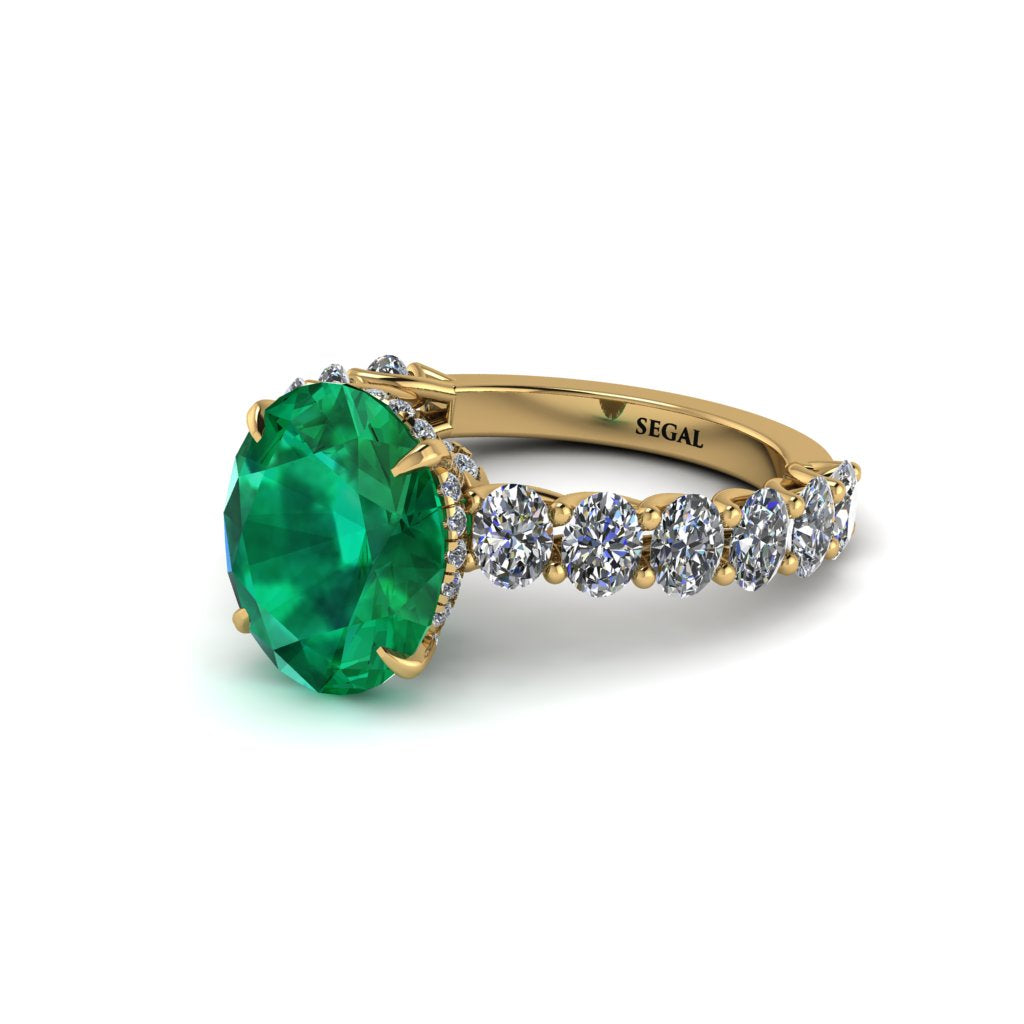 4ct Oval Cut Emerald Engagement Ring - Xena No. 4