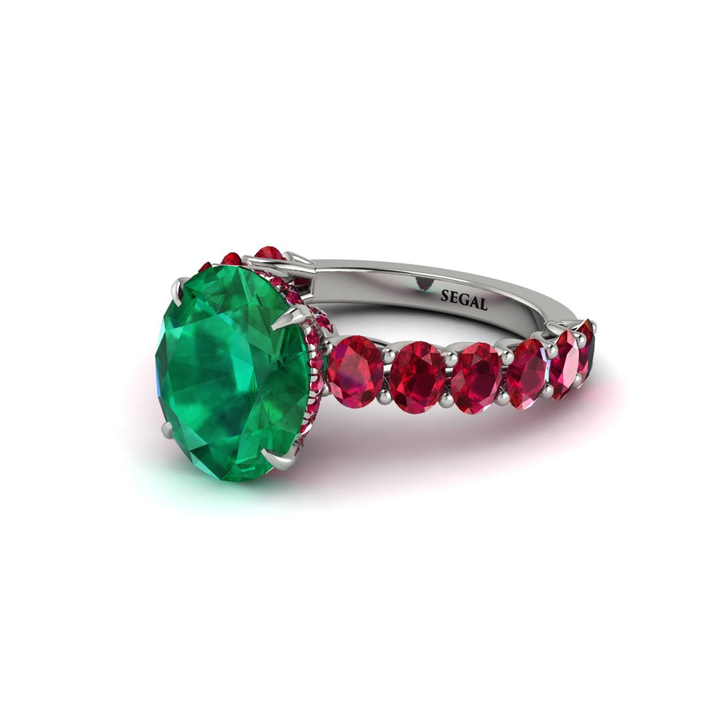 4ct Oval Cut Emerald Engagement Ring - Xena No. 51