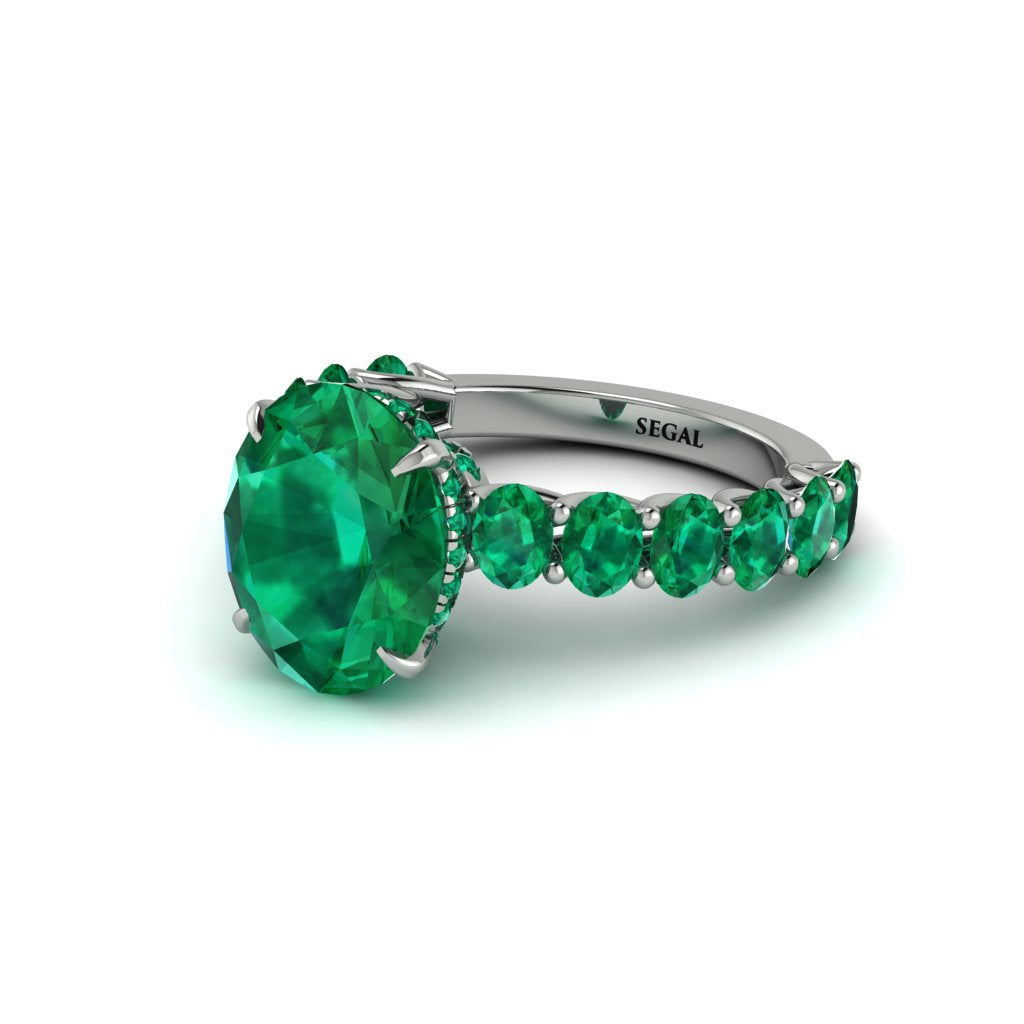 4ct Oval Cut Emerald Engagement Ring - Xena No. 21