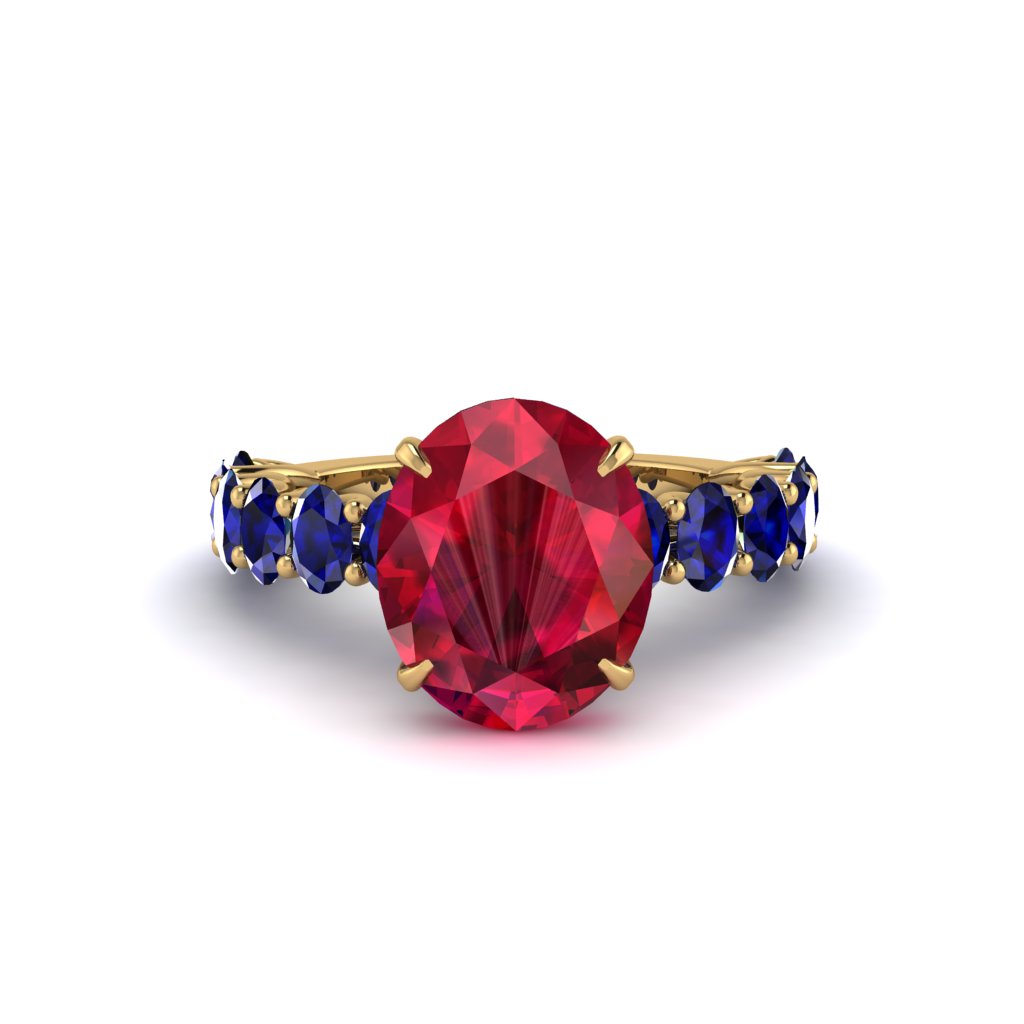 4ct Oval Cut Ruby Engagement Ring - Xena No. 70