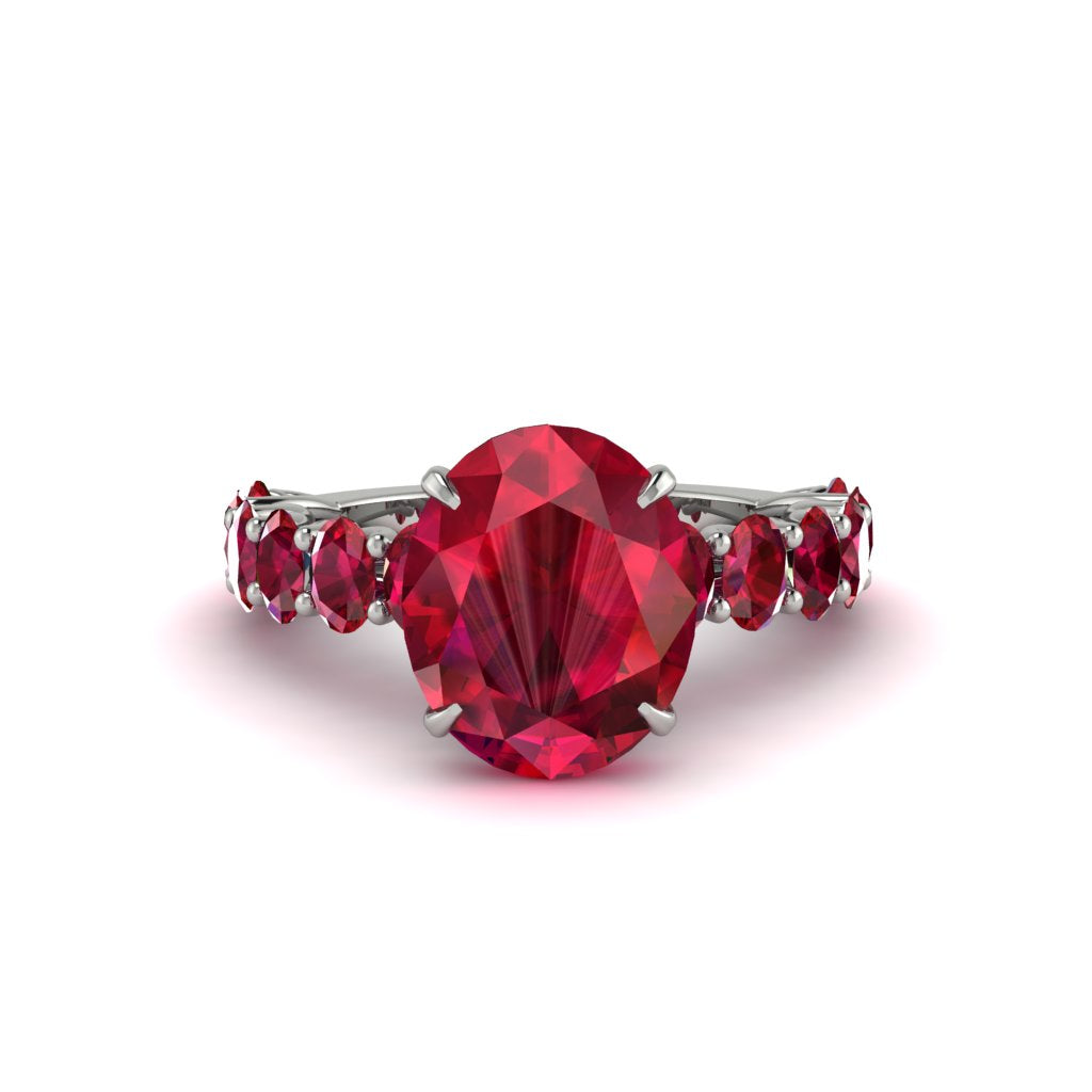 4ct Oval Cut Ruby Engagement Ring - Xena No. 57